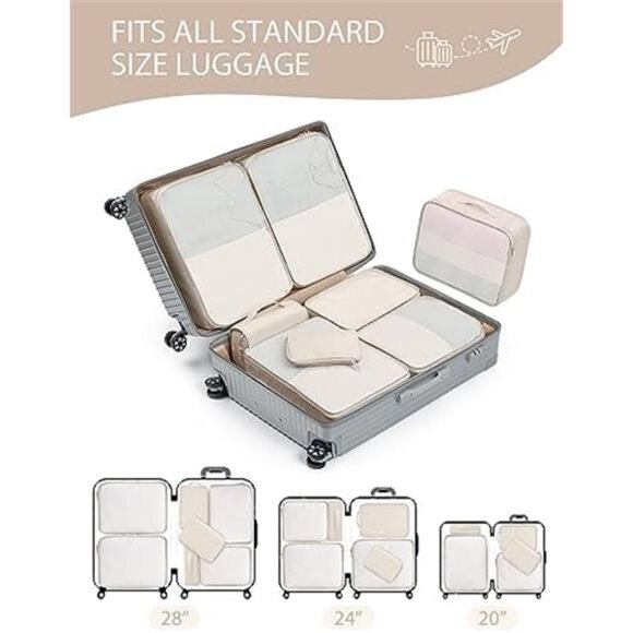 Packing Cubes for Travel - 8 Pcs Lightweight Travel Cubes for Packing, Mesh - Picture 3 of 7